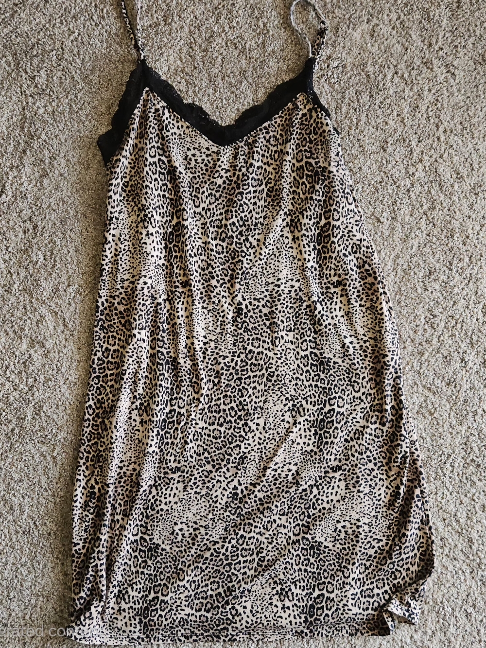 BCBGMaxAzria Leopard Print Slip with Gold Accent